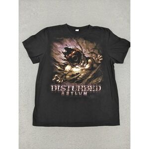 Vintage Disturbed Asylum Shirt Mens XL Black California Basics Graphic Band Tee